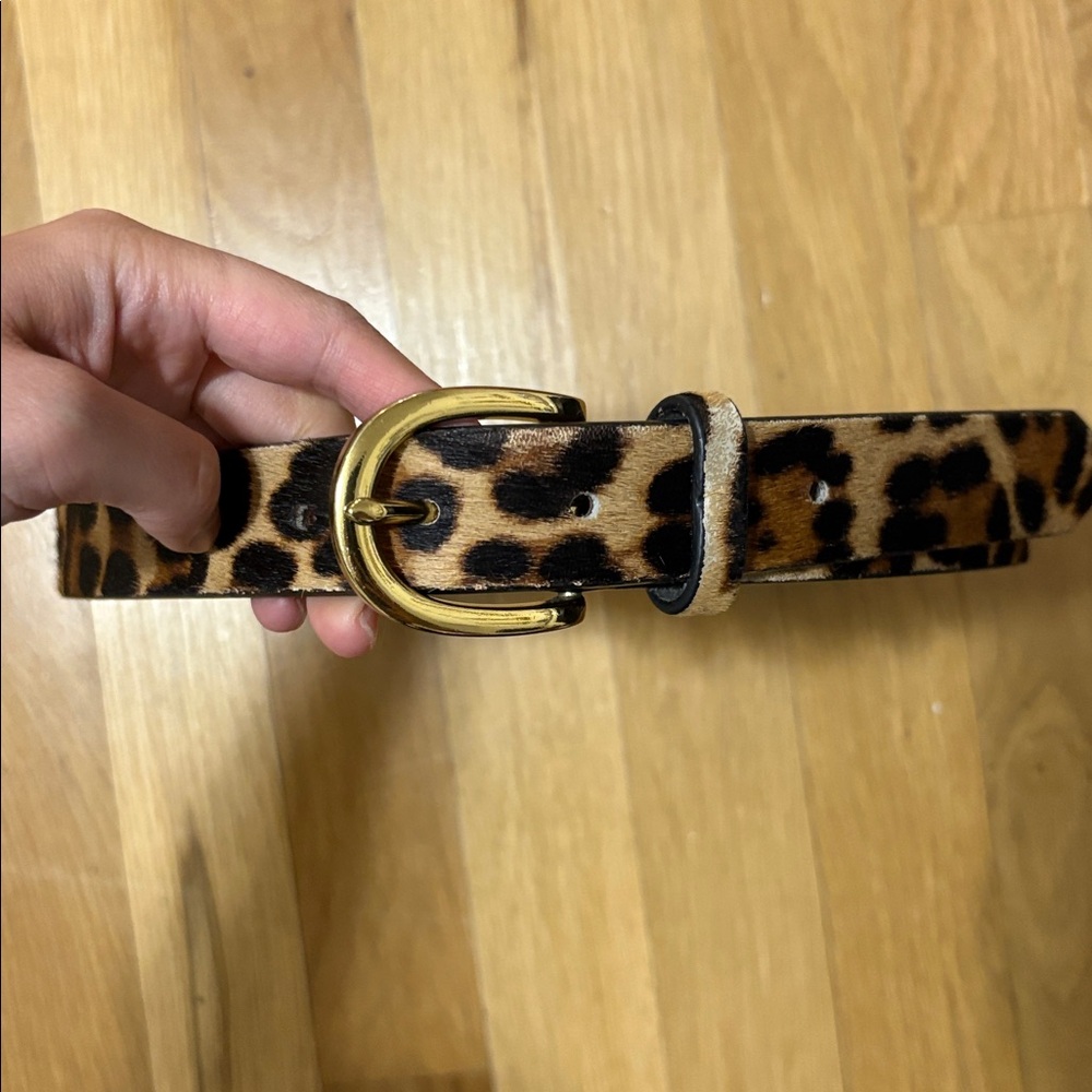 J. Crew Leopard Calf Hair Belt (Size XS)